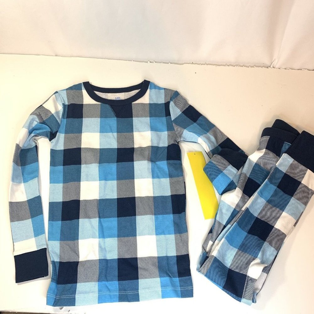 Wondershop Kids Blue Buffalo Plaid Pajama Set Stretchy Plaid Unisex - Picture 6 of 16